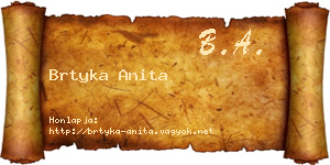 Brtyka Anita névjegykártya